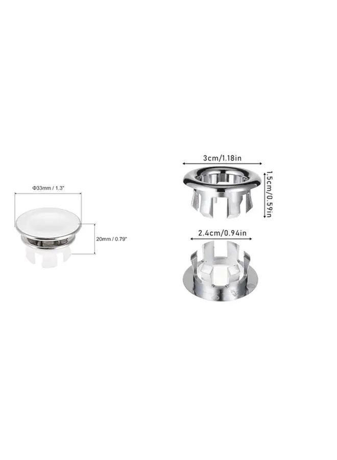 Double Layered Sink Basin Overflow Cover Caps 10pcs Bathtub Shower Washing Machine - Image 5